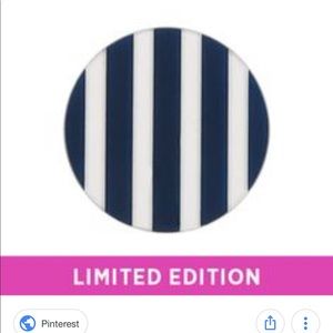 Large Navy Striped Plate NWT